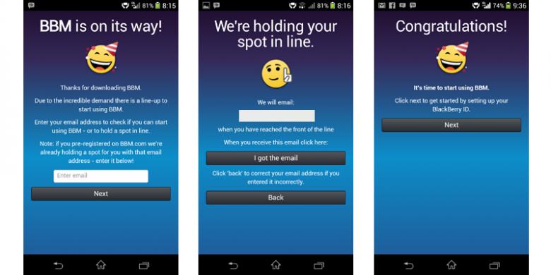 pendaftaran BBM for Android