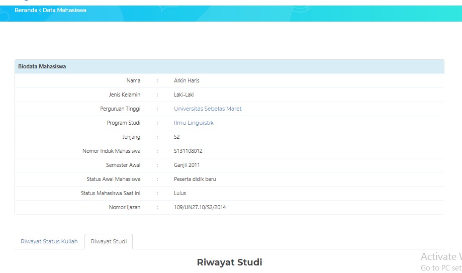 Hasil Biodata PD DIkti