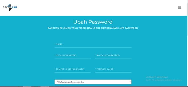 Ubah Password SSCN