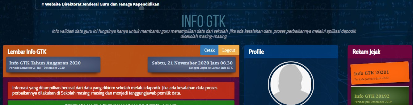 Login Info GTK Dashboard