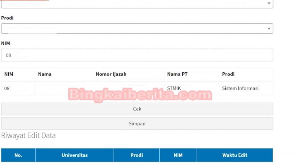 Verval Ijazah Perguruan tinggi