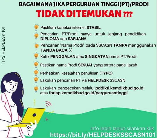 Perguruan Tinggi tak ditemukan di Pendaftaran CPNS