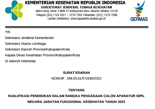 Kualifikasi pendidikan Tenaga Kesehatan